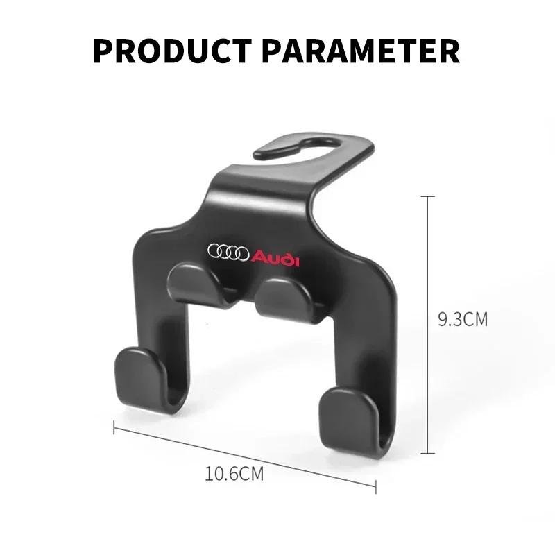 2pcs Car Seat Headrest Hook 4 Pack Hanger Storage Organizer For Q2 Sport Sline A1 A3 A4 A5 A6 A7 A8 Q2 Q3 Q5 Q7 Q8 TT RS3 RS4