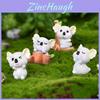 Tegneseriestil Resin Koala Figur Nydelig Mikrolandskap DIY Dekor Krystallkule Ornament