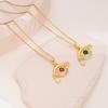 Fashion Luxury Zircon Evil Eye Pendant Necklaces for Women Men Trendy Stainless Steel Chain Collar Accessories Jewelry Gifts