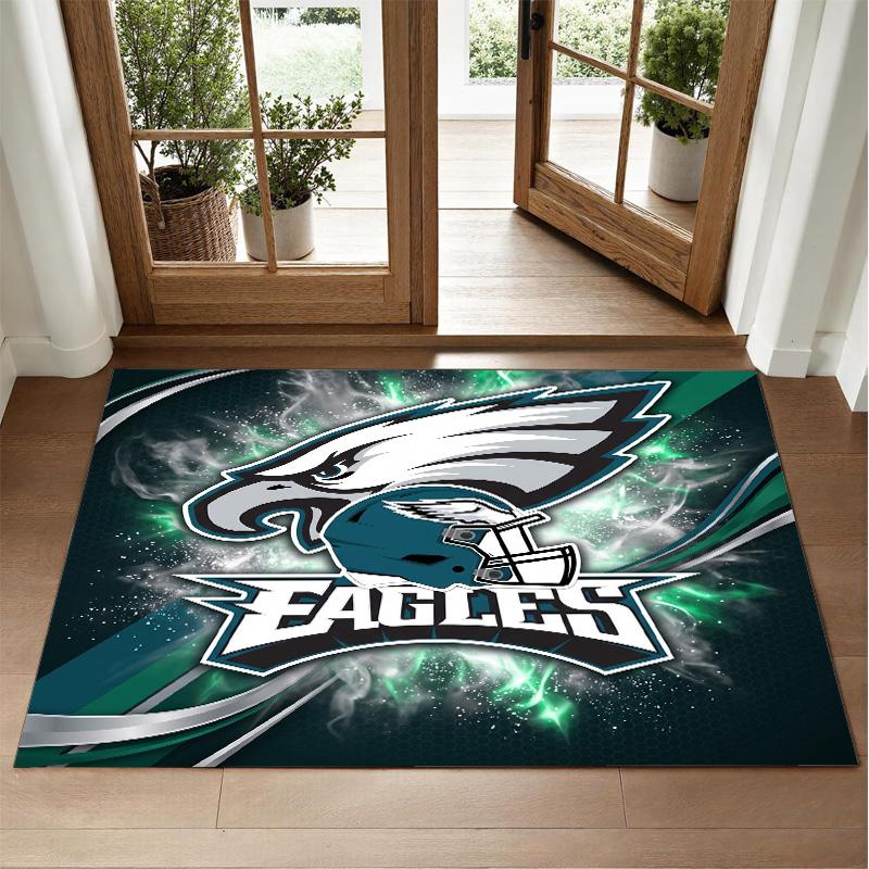 Philadelphia Eagles Design Crystal Velvet Rug Soft Decorative Mat for Bedroom Entrance