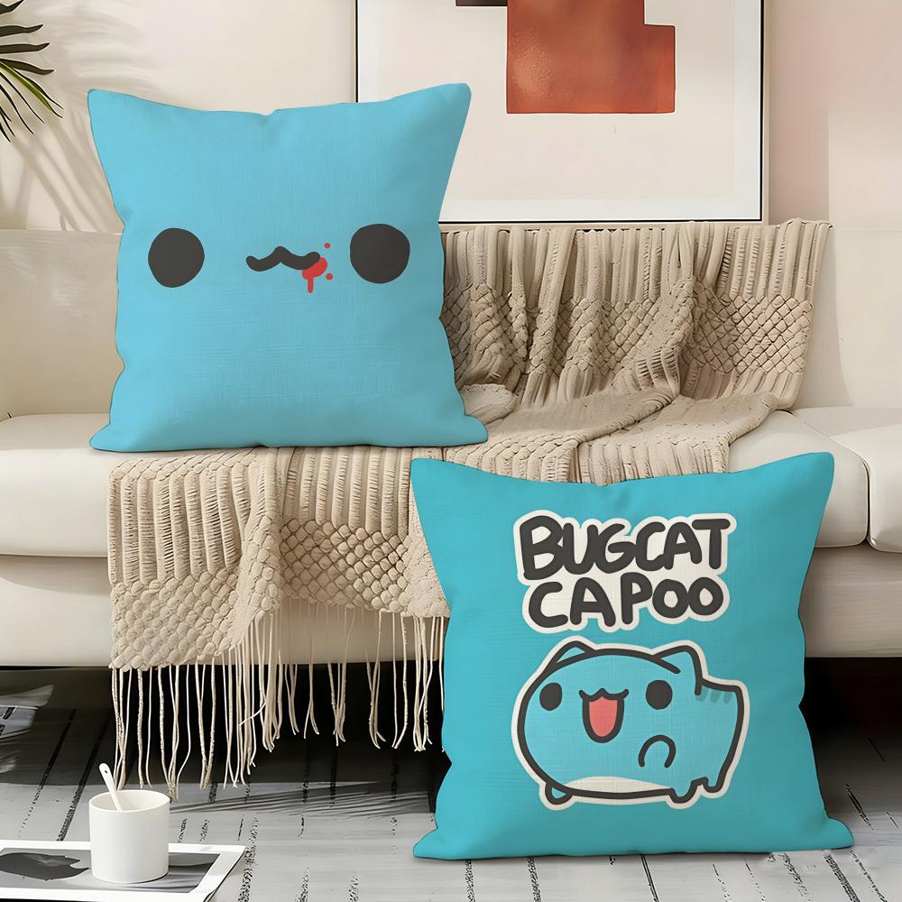 B-bugcat Capoo Animations-Kissenbezug Kissenhülle, beidseitig bedruckt, Sofakissen, Schlafzimmer-Kopfkissen