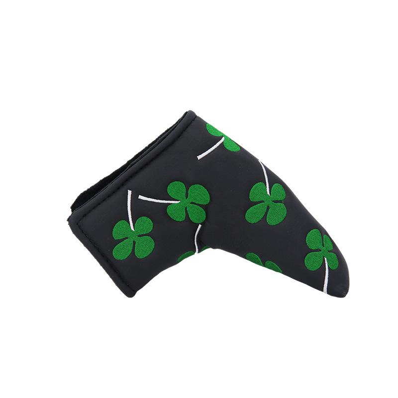 Four-Leaf Clover Golf Putter Cover - Thick Plush L-Shaped Club Protector