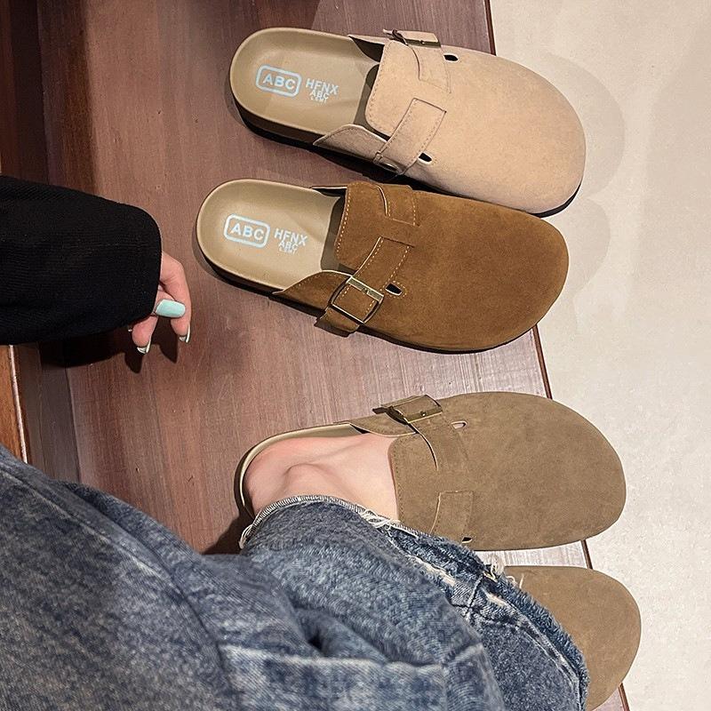 Women's baotou half-drag wearing new spring fishing thick-bottomed heightening cool slippers