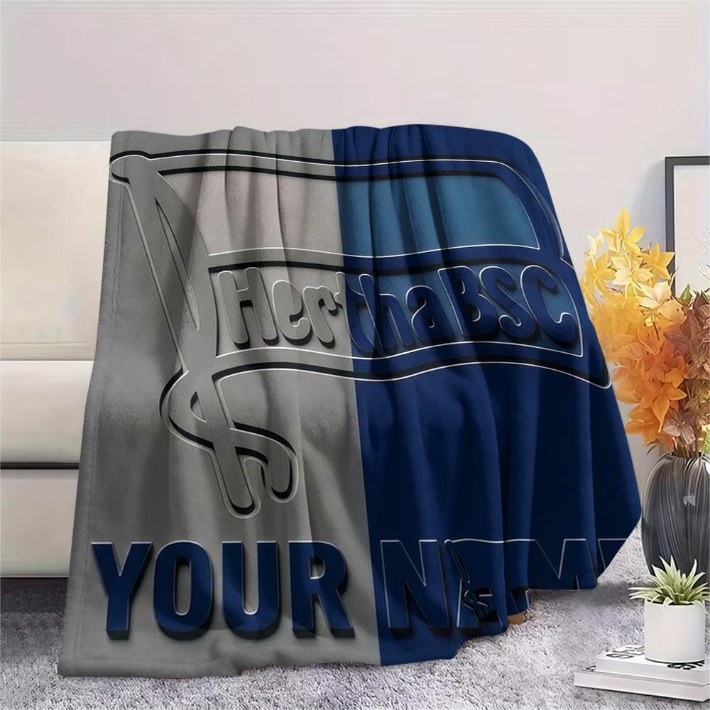 1pz Coperta in Flanella Personalizzata con Nome e Motivo Hertha BSC Adatta a Tutte le Stagioni per Arredamento Casa Calore e Comfort Regali Regalo Festivo_xia