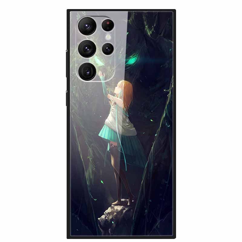 Gehärtetes Glas Cover Für Samsung S23 Ultra 5G Hülle S 23 Luxus Hartes Funda für Samsung Galaxy S23 Plus Ultra 5G Bemaltes Coque S23