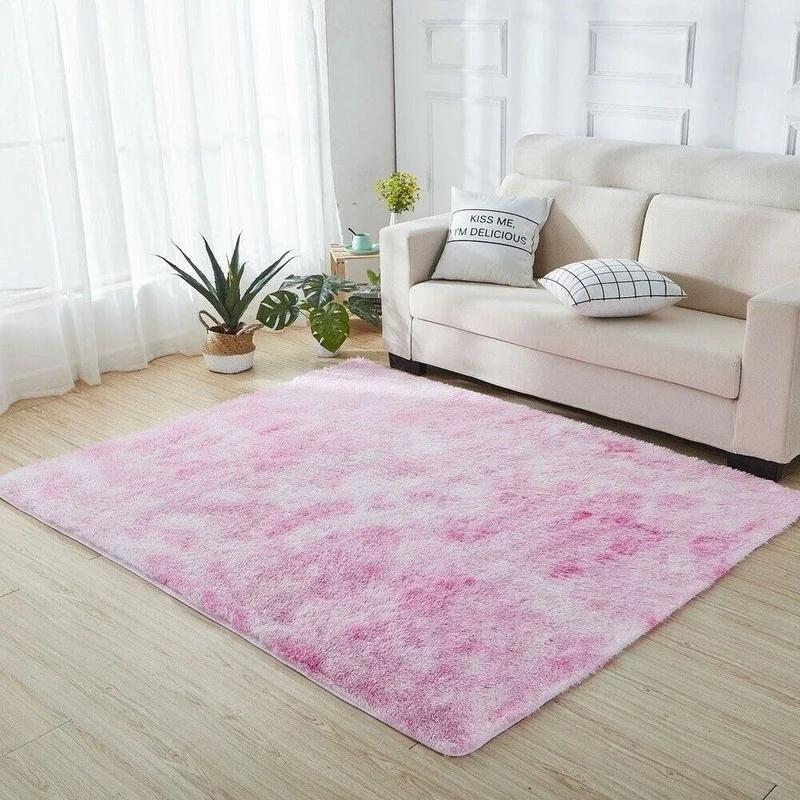 Rainbow Colorful Carpet Fluffy Rugs Tie Dyeing Soft Plush Shag Area Rug Anti-Slip Carpets For Living Room Bedroom Floor Mats