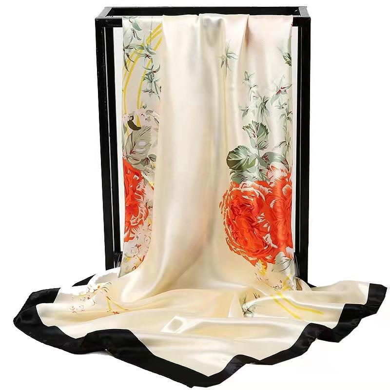 Large Silk Square Scarf for Women - Spring and Autumn All-Match Accessory