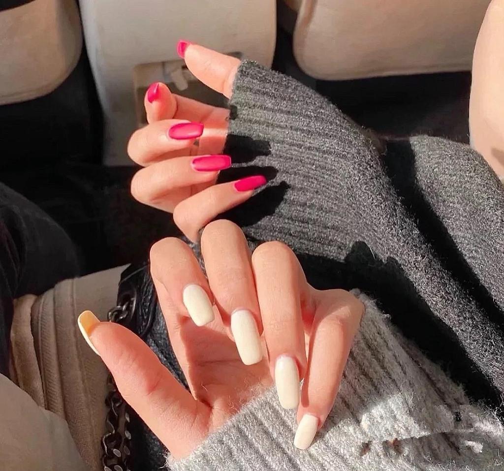 European & American Frosted Matte Press-On Ballet Nails