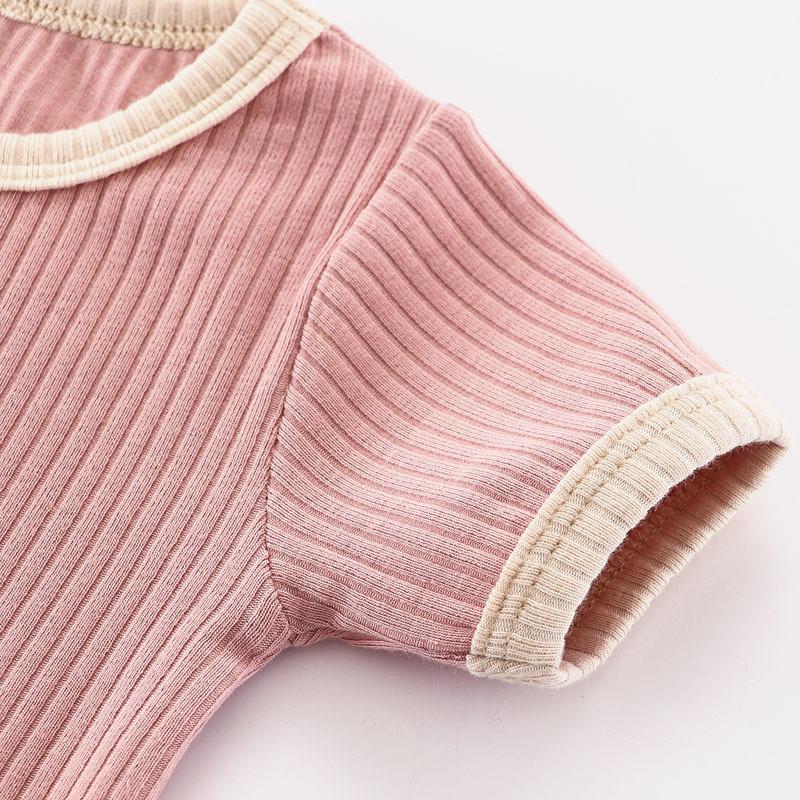 Baby Spring and Summer Romper Baby Fart Clothes Ribbed Baby Onesie Triangle Romper Newborn Romper