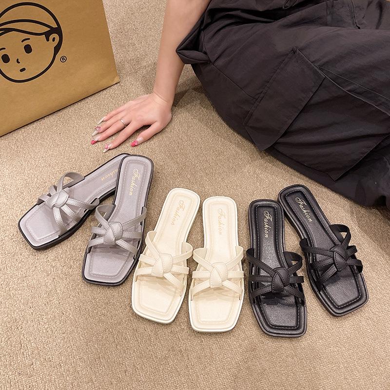 Lady style wear flat-bottomed women's slippers summer style casual versatile beach soft bottom non-slip show feet thin women's slippers
