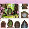 Rustic Farmhouse Fairy Door Decor With Wooden Craft Figurine For Home Living Room Accent