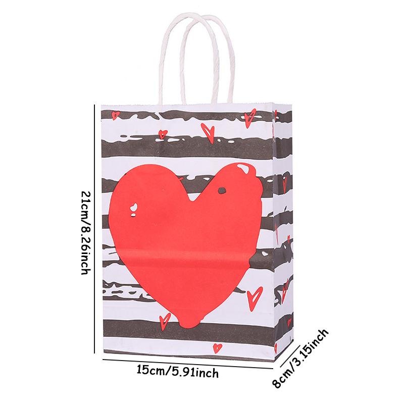 5pcs Love Theme Paper Handbag Valentine'S Day Gift Bag Birthday Girls Lady Birth Favors Red Anniversary Party Supply