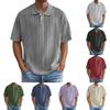 Casual  Shirts For Men Jacquared Texture Short Sleeve Tshirts Summer Loose Fit Breathable Outdoor Tops Plus Size