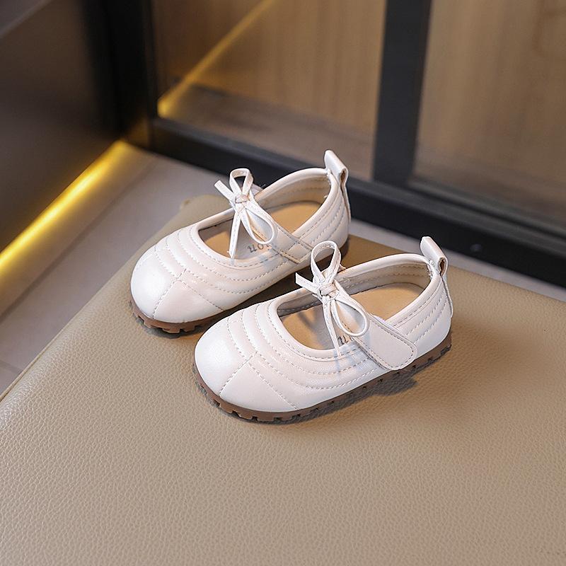 Girls' leather shoes 2025 spring and autumn new children's shoes little girl princess shoes soft-soled Doudou shoes baby single shoes trend
