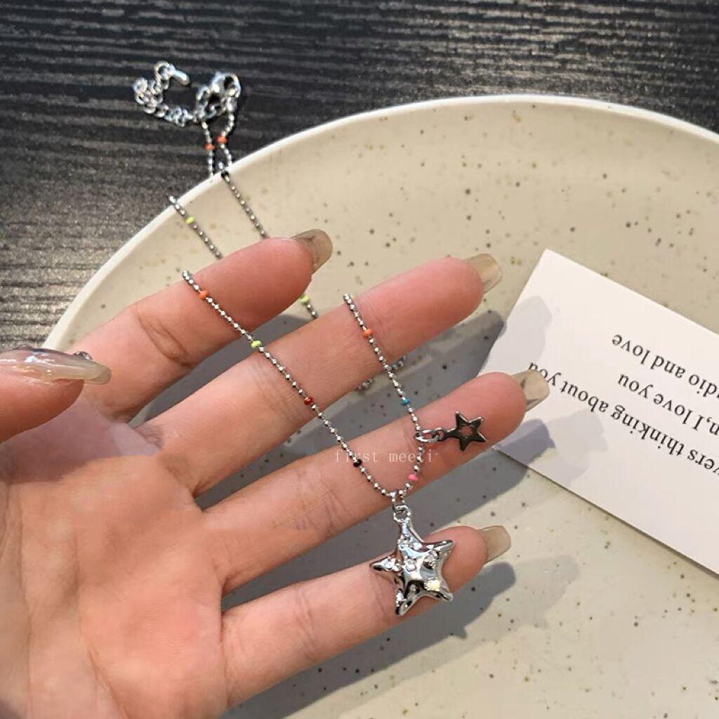 

Красочное ожерелье из звездных бусин: Трендовый роскошный чокер-цепочка на ключицу