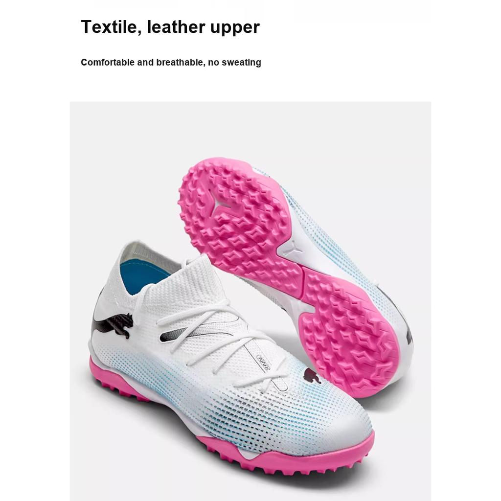 Puma Future 7 Match NJR FG/AG Turf Soccer Shoes Kids Soccer Shoes White Pink 107731-01