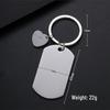 Heart-Style Stainless Steel Dog Tag Keychain - Laser Engraved Festival Gift
