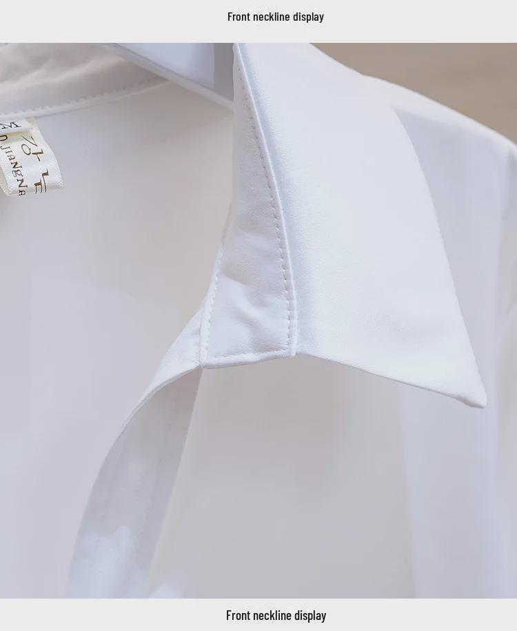 Elegantní dámská saténová šifonová košile s kovovými knoflíky - Volné dlouhé rukávy & Slim fit