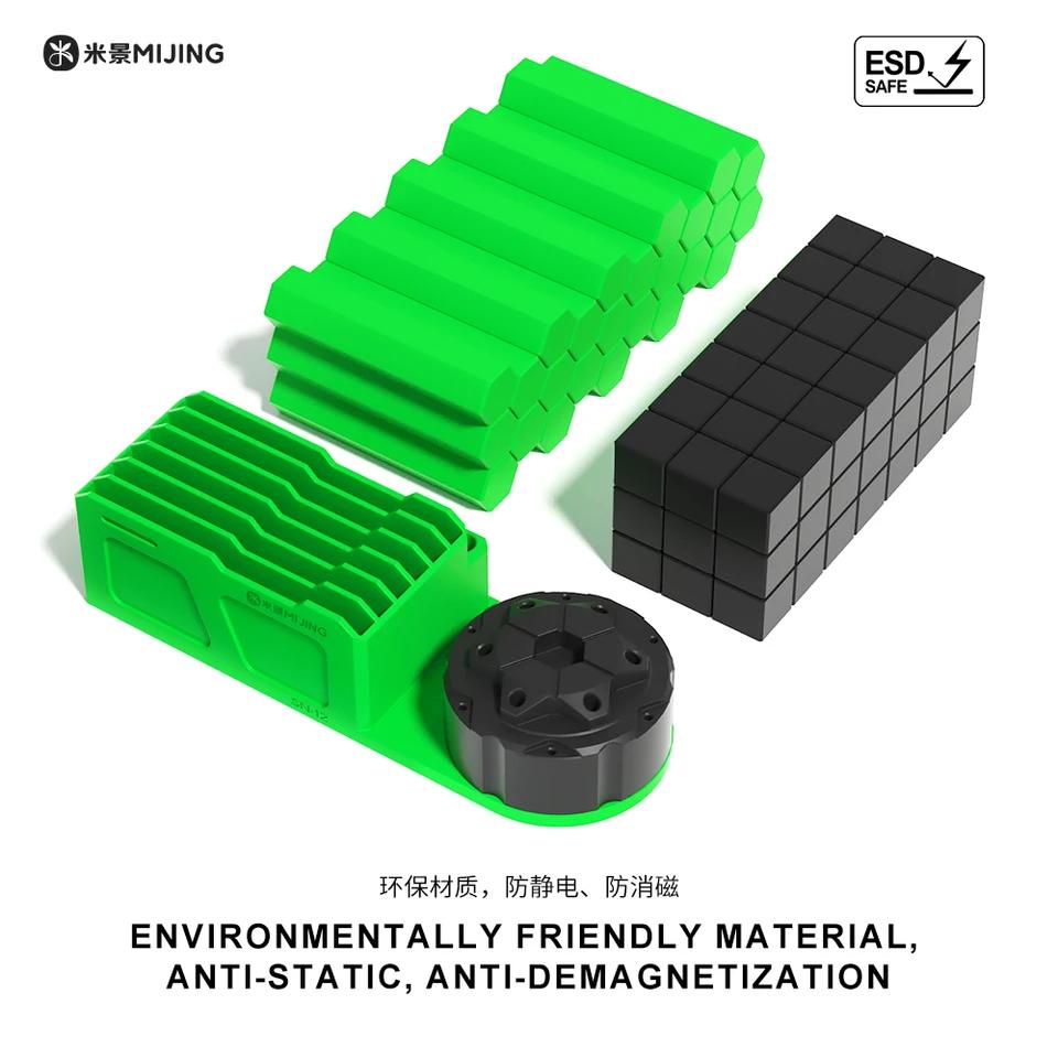 Mijing SN12 Storage Box Multi Functional Screwdriver Tweezer Iron Tip BGA Reball Stencil Soldering Tin Template Desktop Storage