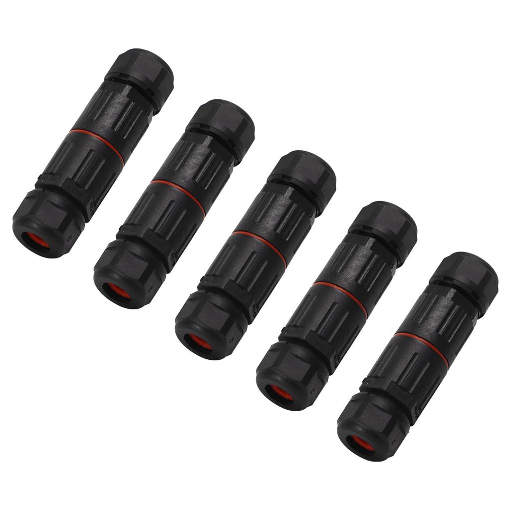 5 stk M3 2-pinners luftfartskontakt dokkingskontakt IP68 vanntett utendørs gatelampe ledningskabel