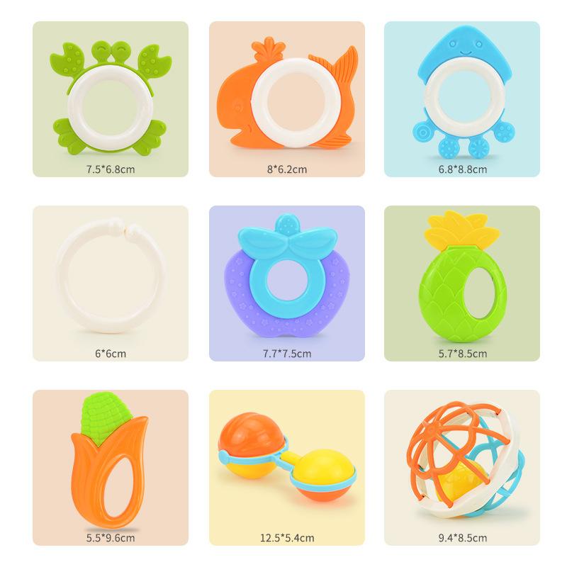 Baby Hand Rattle Gift Box Set, Newborn Toothpaste Bell Bag, 0-1 Year Old Sounding Toy