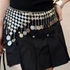 Mei Mary Metal Round Portrait Bell Tassel Waist Chain - European and American Minimalist Retro Belt