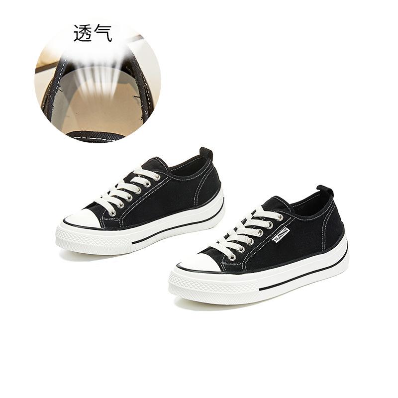 

Японские парусиновые туфли Mango Head 2025 года, весенние повседневные туфли на плоской подошве, универсальные белые туфли на платформе, спортивная обувь для сноуборда, женская обувь 35 чёрный
