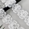 Delicate White Mesh Nail Drill Embroidery Three-Dimensional Flower Hair Accessories Skirt Bag Decoration Lace Lace Accessories