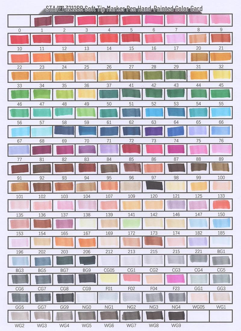STA Large 20mm Wide Tip Marker, Alcohol-Based, Refillable, Hard Tip, 168 Colors