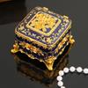 Mini Jewelry Storage Box Portable Square Organizer, Necklace Enamel Alloy Travel Storage Earrings Ring Dressing Table Display