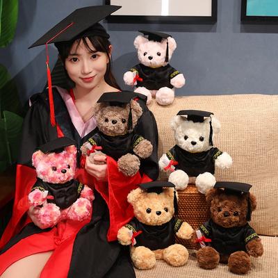 Cute Bachelor's Uniform Teddy Bear Doll Plush Toy Doctor Bear Child Comfort Rag Doll Student Graduation Gift