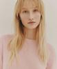 Okuka Back Zipper Knit Top Pink