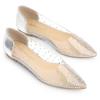 Allegra K Women's Ballet Flats, Flats, Low Heel, TPU, Clear Rhinestones, Silver, Size 23.0cm