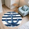 Anchor and Ship's Wheel,Round Area Rug,Carpet Rug for Living Room Bedroom Sofa Playroom Decor,Non-slip Floor Mat