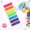 5pcs Rainbow Colorful Sticky Notes with 7 Color Index Tabs, 980 Pcs, Translucent Page Makers for Page Book