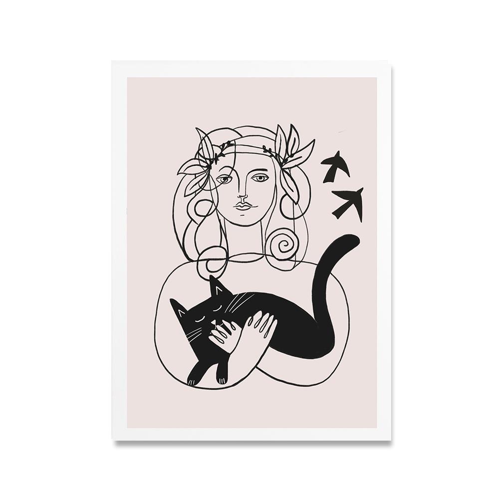 Klasyczny Artysta Klimt Kot Pocałunek Obraz na Płótnie Druk Plakat Sztuka Abstrakcyjna Zdjęcia Picatso Dama do Salonu Dekoracja Domu Bez Ramy