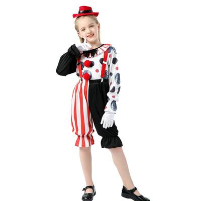 Kids Halloween Clown Costume Role Play Stage Outfit Set Boys Girls