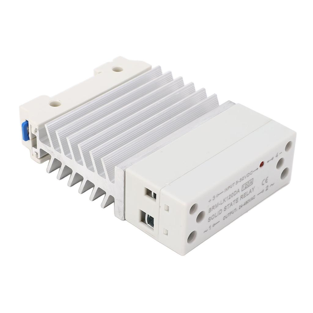 State Relay -AC 120A, Enhanced Heat Dissipation,   Life Single Phase SSR Module with Heat Sink for DIN Rail Installation