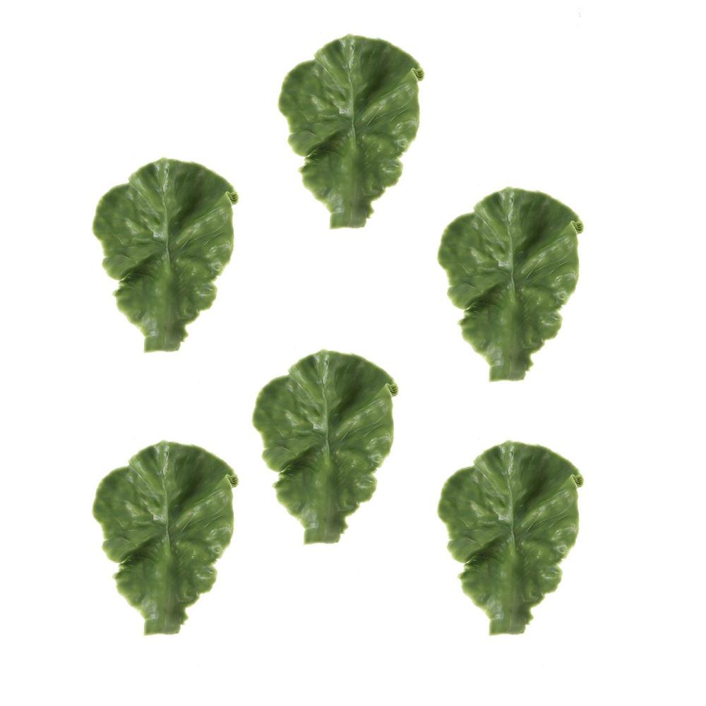 Plastic Fake Lettuce Leaves Green Realistic Salad Green Vegetables  Party Decoration