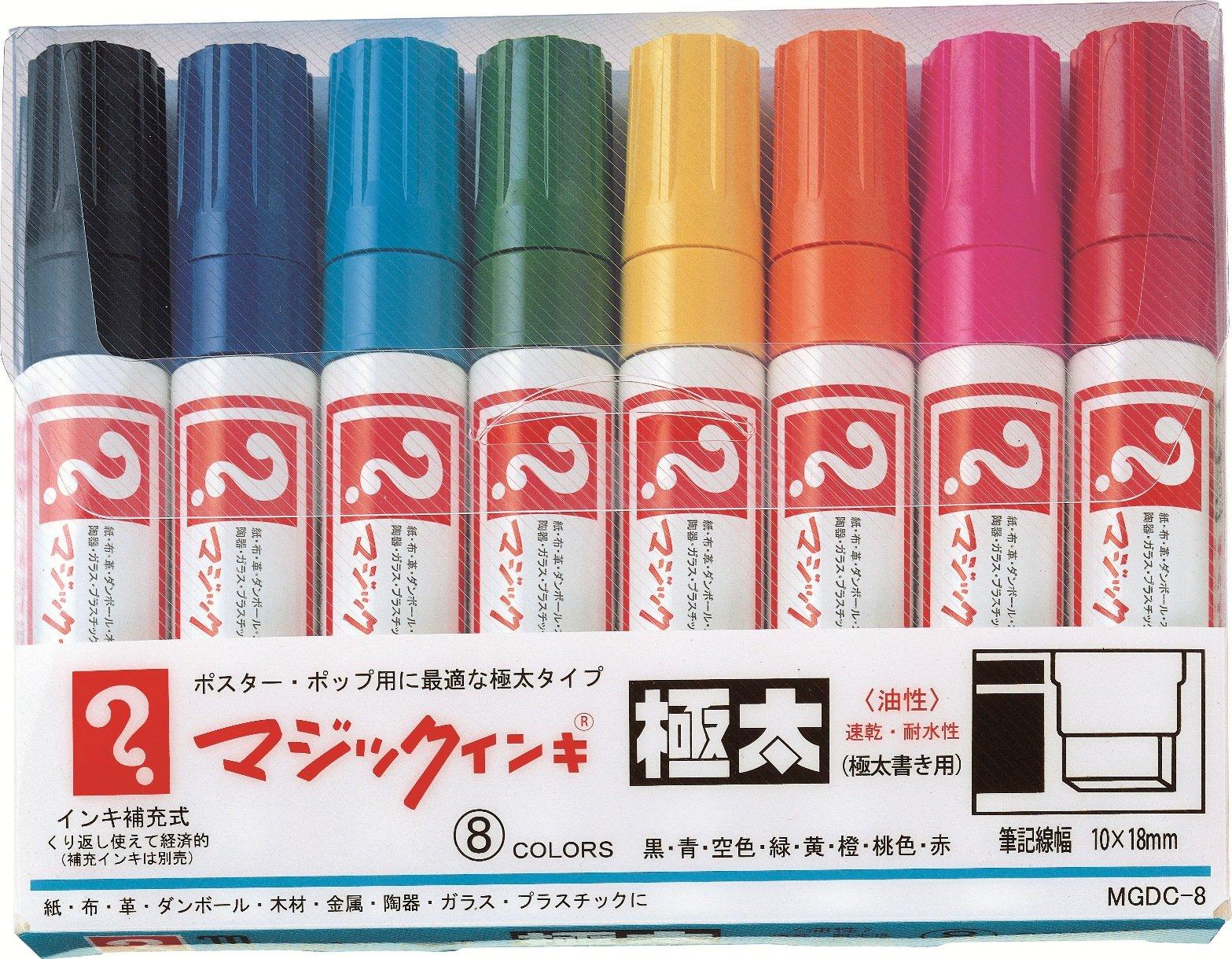 Химические чернила Teranishi Magic Ink Extra, 8 цветов, Масляный маркер, Толстый, MGDC-8
