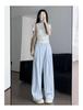 2025 Women's High-Waist Ice Silk Polka Dot Wide-Leg Pants by Yamamoto