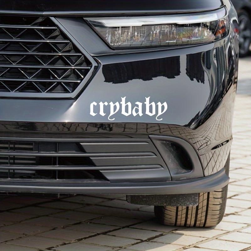 Cry Baby Aufkleber 1 Stück, Wasserdichtes Vinyl-Dekal, Stilvolle Verzierung für Motorrad und Autokarosserie, Stoßstange, Windschutzscheibe & Kofferraum