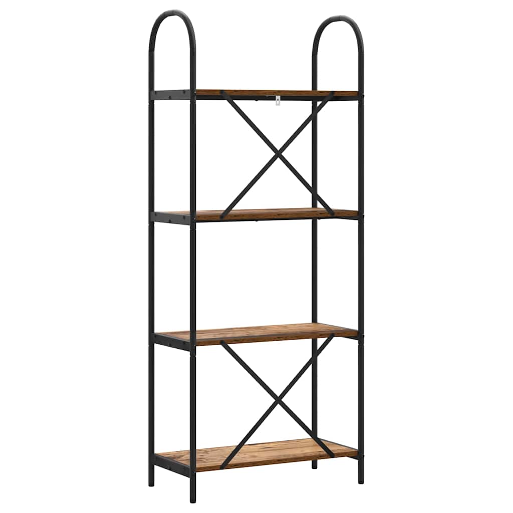 Vintage Wood Bookshelf 60 x 30 x 146 cm Particleboard