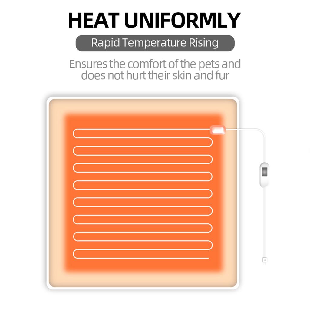 Pet Heating Pad Dogs Cats Electric Heating Mat with 3 Gear Adjustments Waterproof and