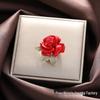 Elegant Korean Rose Rhinestone Brooch - High-End Fashion Suit Decoration & Christmas Gift