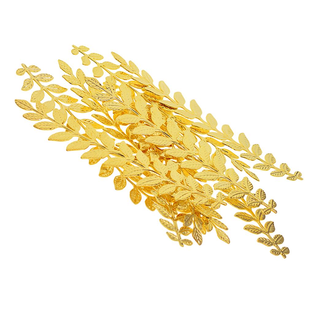 20 peças em formato de ramo de folha longa joias fazendo descobertas 120 mm prata/dourado