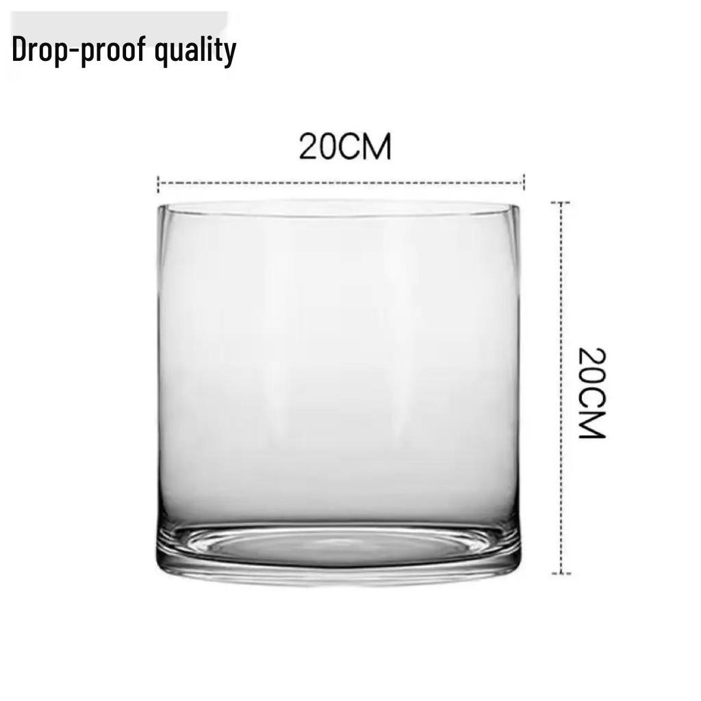 Acrylic Transparent Vase for Flower Arrangements and Lucky Bamboo - Large Straight Cylinder Design