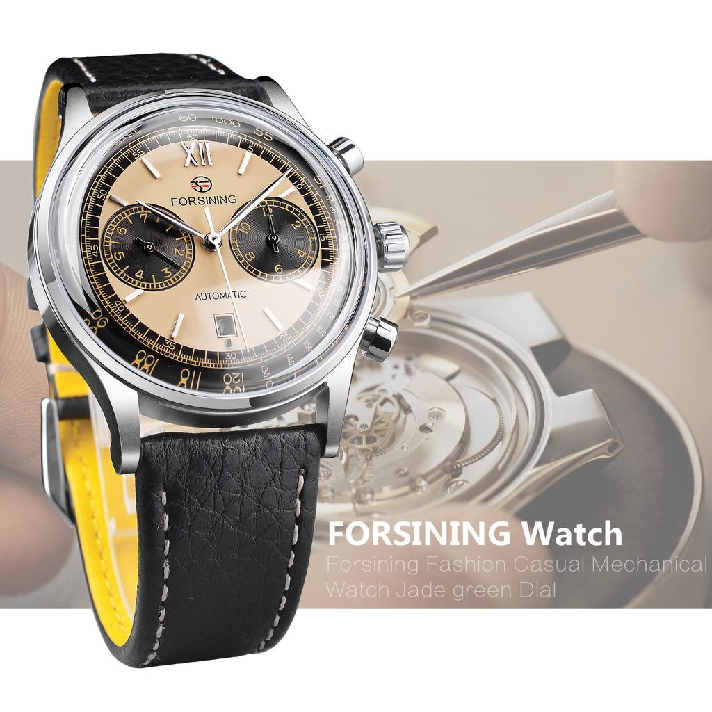 Forsining Men's Fashion Leisure Shanghai Movement Automatic Manipulator GMT1247-9-A