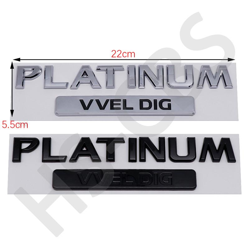 ABS PLATINUM VVEL DIG Emblem Car Rear Trunk Letter Badge Stickers for Patrol Tailgate Car Styling Exterior Accessories