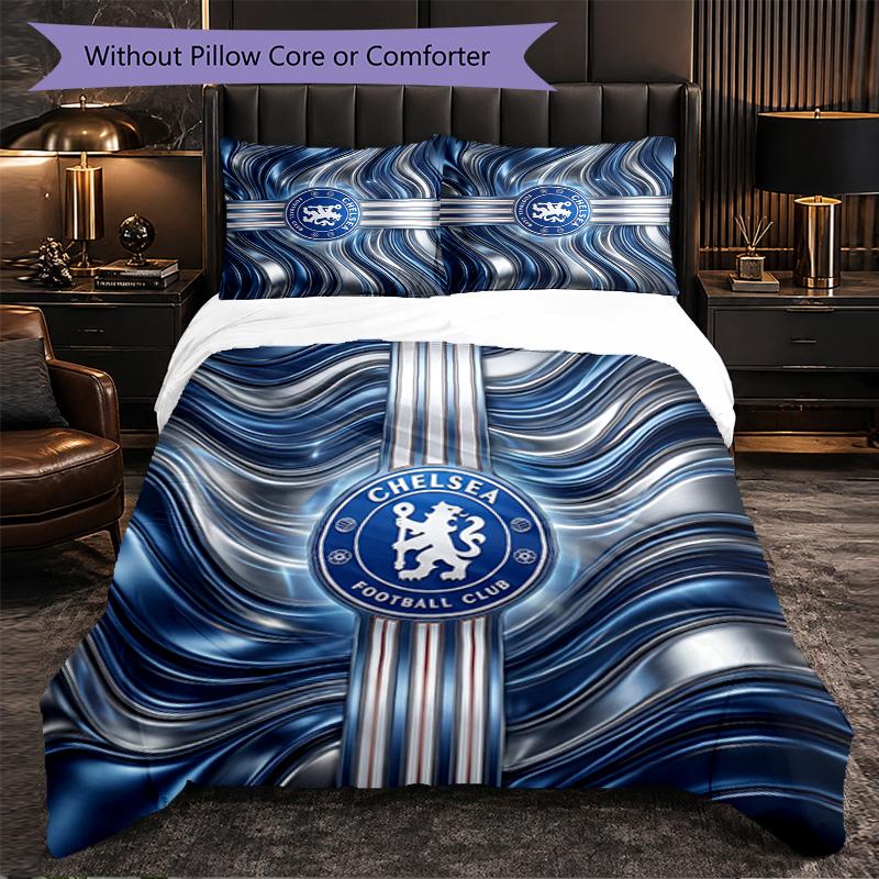 Set Biancheria da Letto Chelsea FC Modello 3 Pezzi Morbida Copripiumino in Microfibra con Federe per Camera da Letto